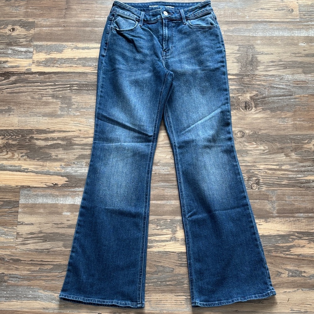 Old Navy Dark Blue High Rise Wow Flare Jeans Size 2